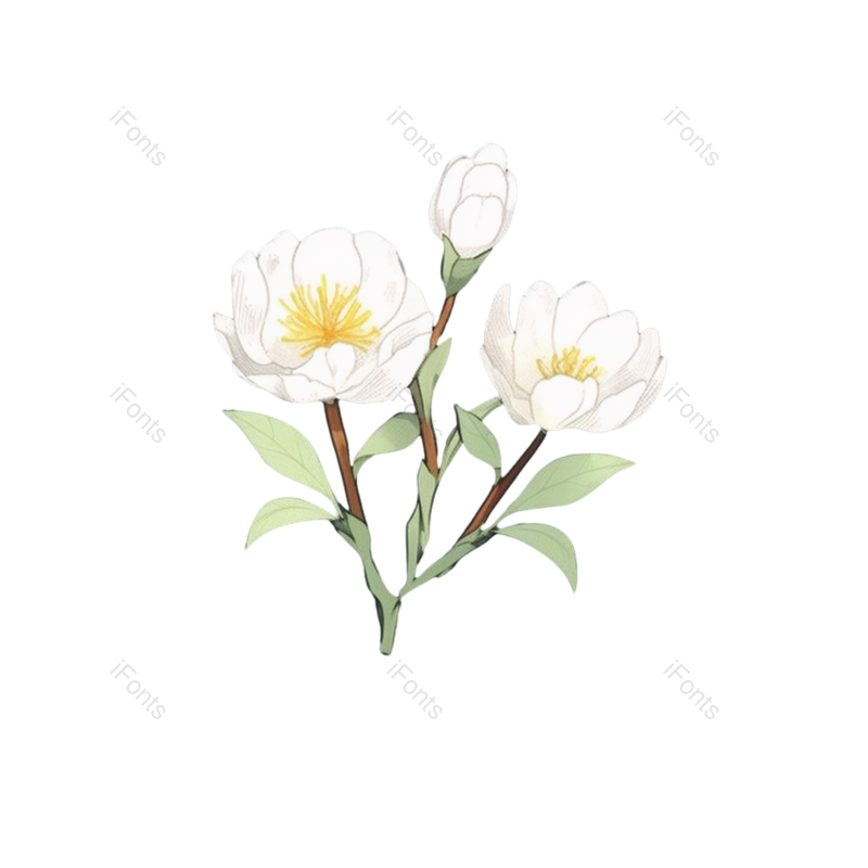白色的花图片,绿色背景元素,灰色背景PNG,植物免抠素材